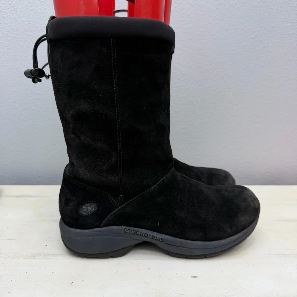 Merrell Black Suede Primo Chill Winter Boots Size 7.5